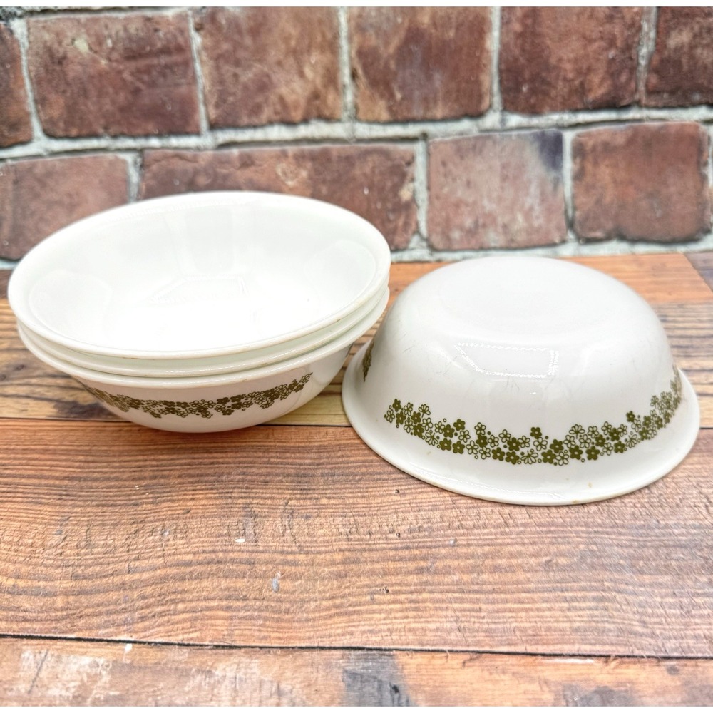 Corelle Crazy Daisy Spring Blossom Cereal Soup Bowls Set of 4 1970s Vintage READ